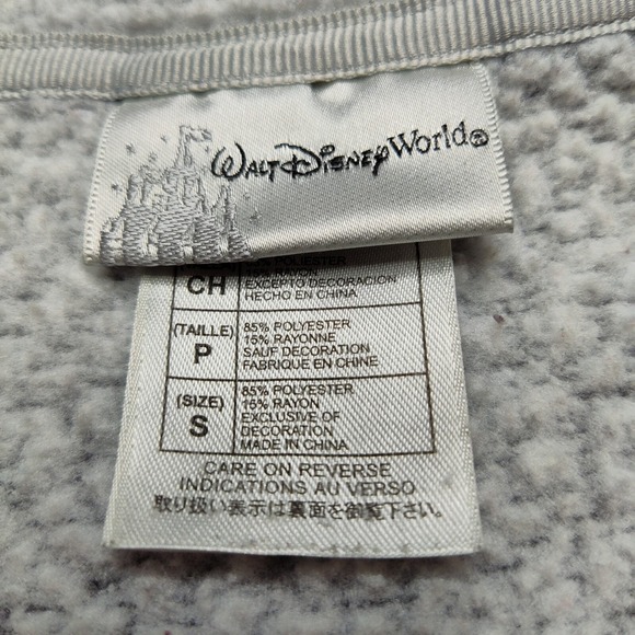 Mickey & Minnie Love Walt Disney World Women Small Full-Zip Gray Fleece Jacket - Picture 6 of 12